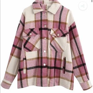 Goodnight macaroon pink plaid women’s jacket